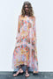 Polly - Printed midi dress with balloon sleeves