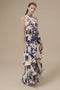 Kinna - Printed halterneck maxi dress with ruffles