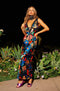 July Printed Lace Maxi Dress with V-Neckline