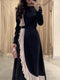 Patricia - Patchwork seams Elegant dress with long sleeves