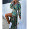 FABIOLA | Summer dress with a V-neck and a graphic side slit