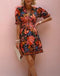 Paulina - Printed dress with puff sleeves and V-neckline
