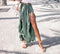 Adley - Capri trousers with split legs and ruffles