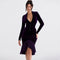 Clara - Very low-cut velvet mini dress with mesh inserts