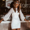 Jade - Mini evening dress with long sleeves and sparkling sequins