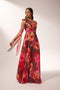 Valerie pleated one-shoulder maxi dress