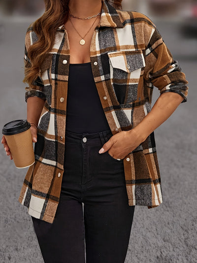 Femke | Geruit casual overhemd met lange mouwen