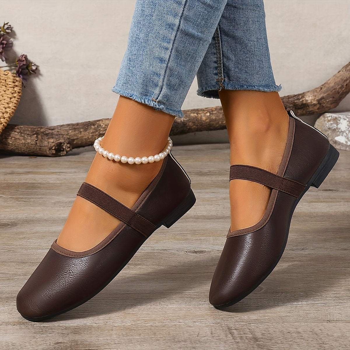 Elena | Elegant white Mary Jane ballerinas