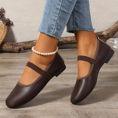 Elena | Elegant white Mary Jane ballerinas