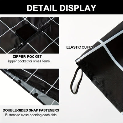 Lotte | Sporty women's rain poncho with hood and geometric pattern