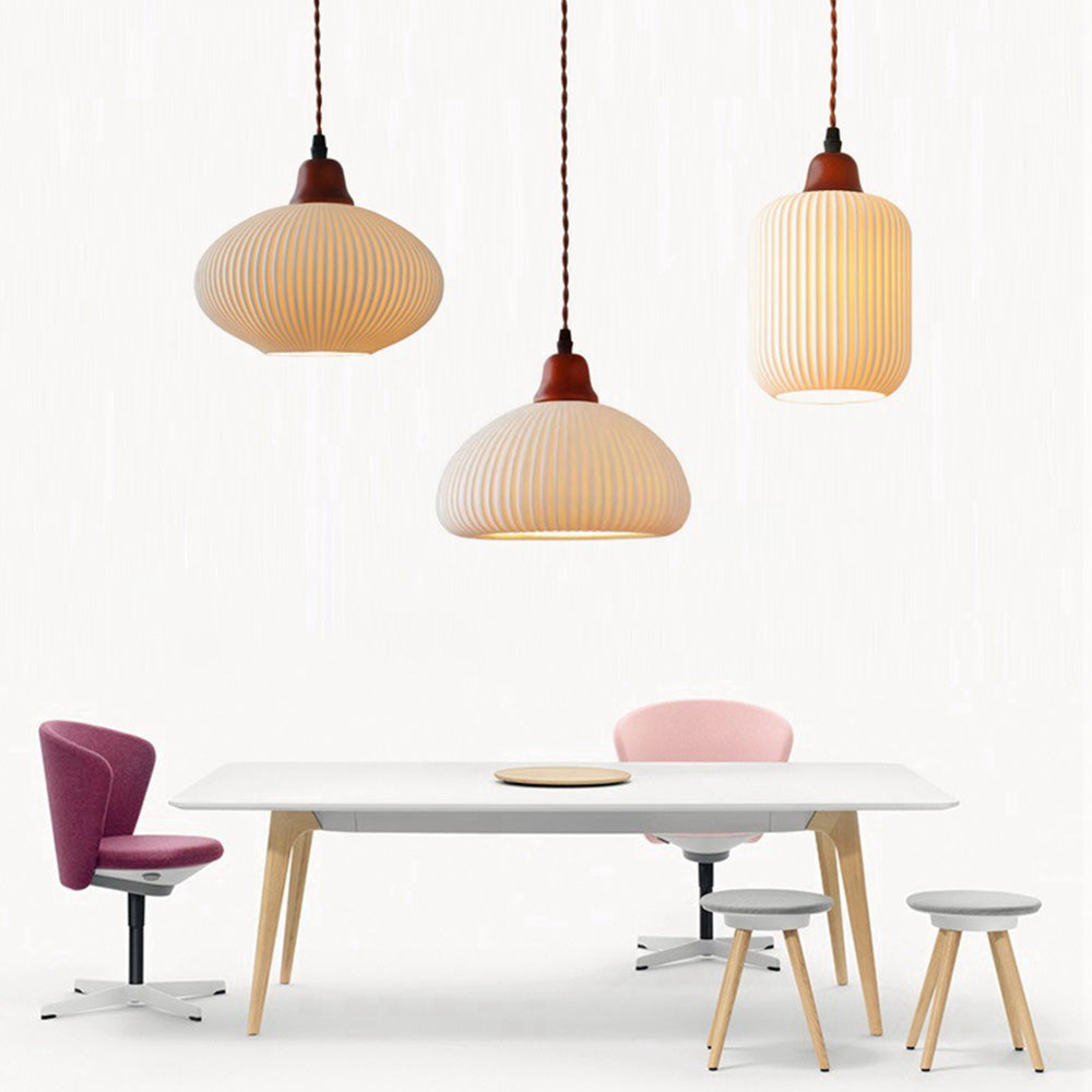 Cendian - Nordic Vintage Ceramic White Pendant Light Dining Room