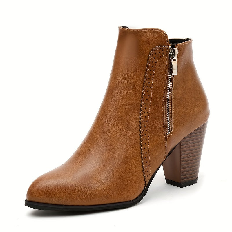 Eline | Ankle boots with a round toe and a chunky heel