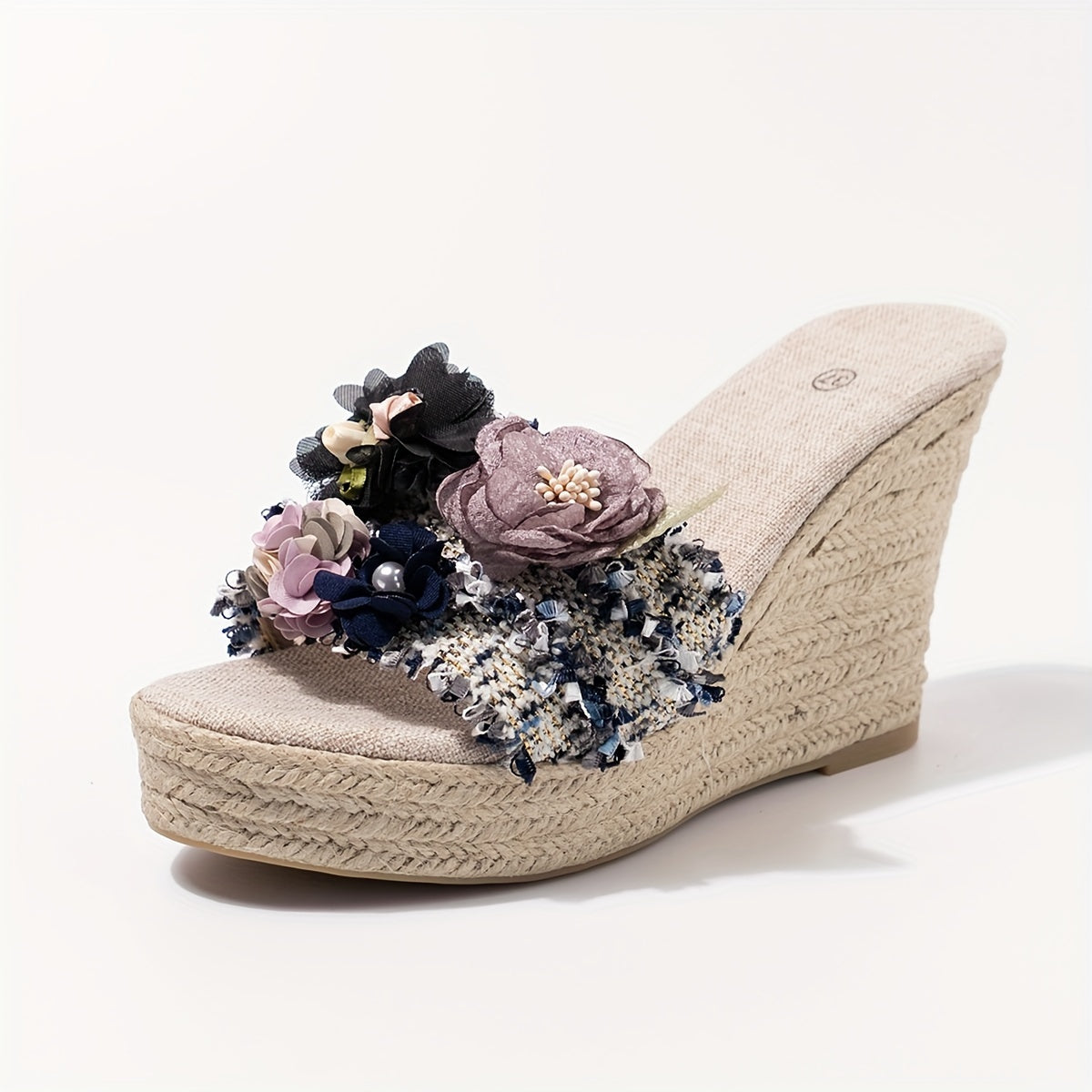 Luna | Women's floral espadrilles with wedge heel
