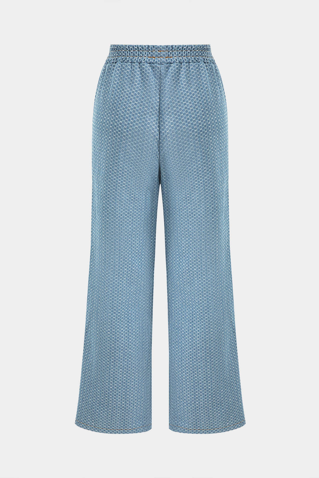 Denim Long Sleeve Drawstring Top and Jeans Set