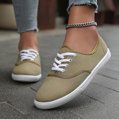 Sophie | Comfortabele lage canvas sneakers in wit