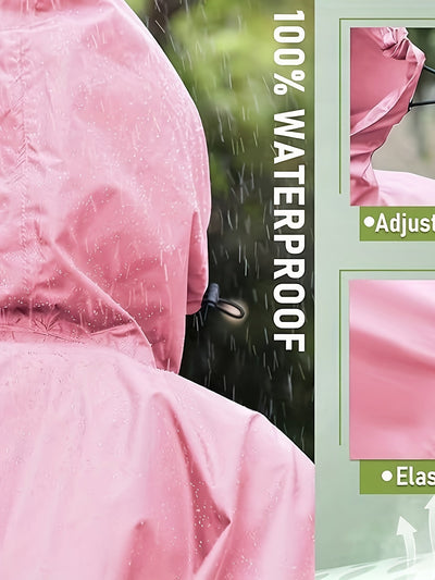 Nina | Waterdichte damesregenponcho met capuchon en zakken