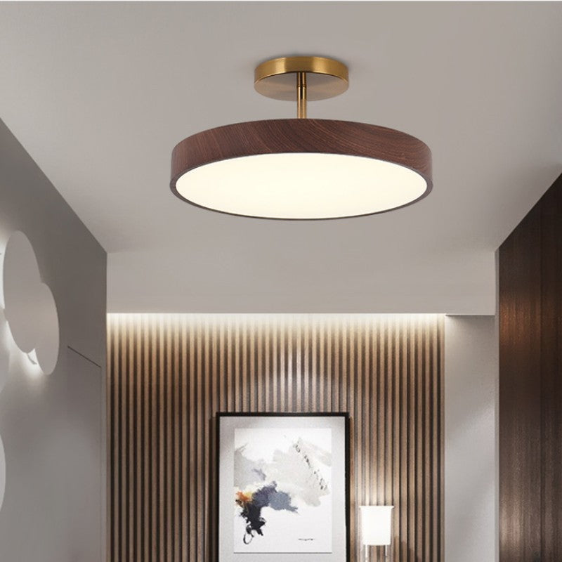 Zenoria – Japanese Wood Round LED Semi Flush Ceiling Light