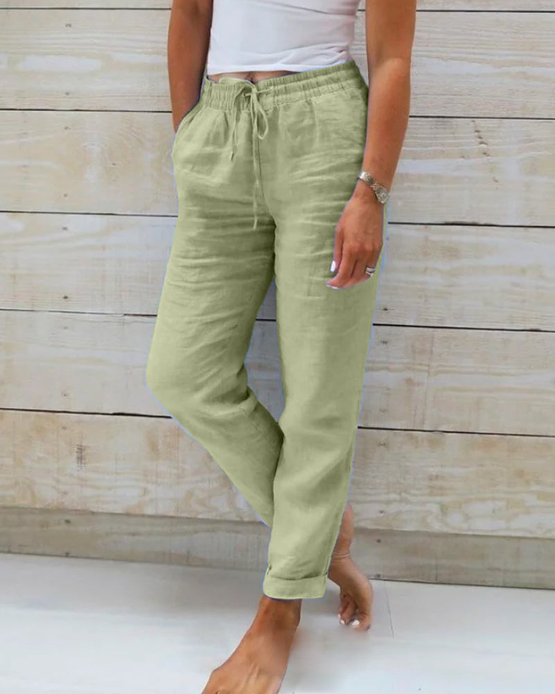 Women's linen summer trousers