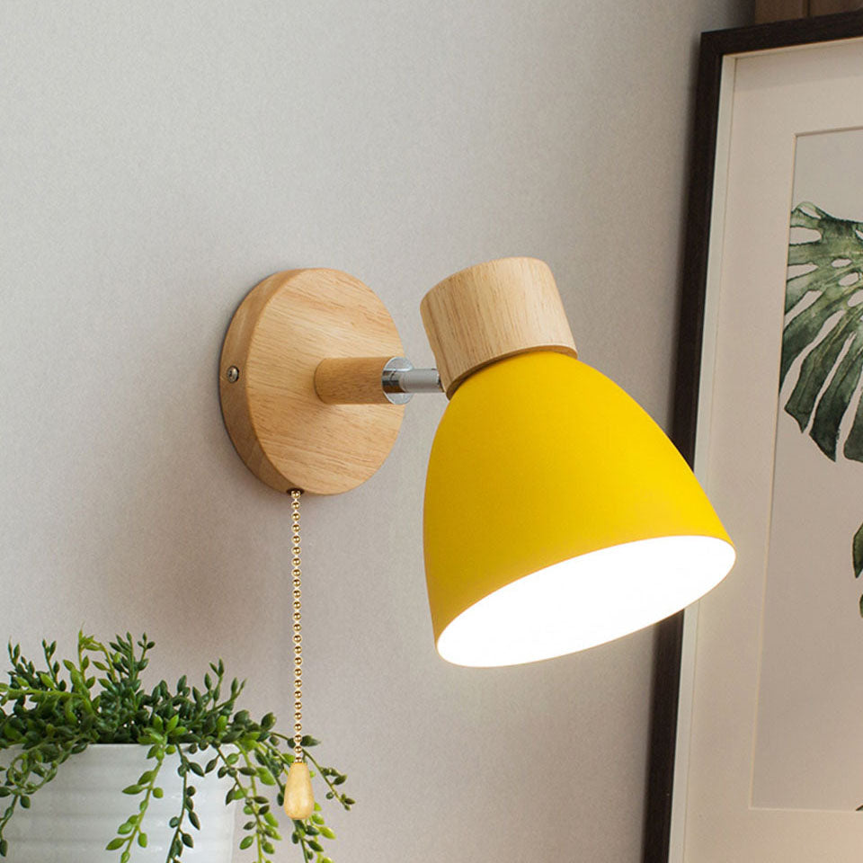 Nelvira – Minimalist Wooden Cone LED Wall Light