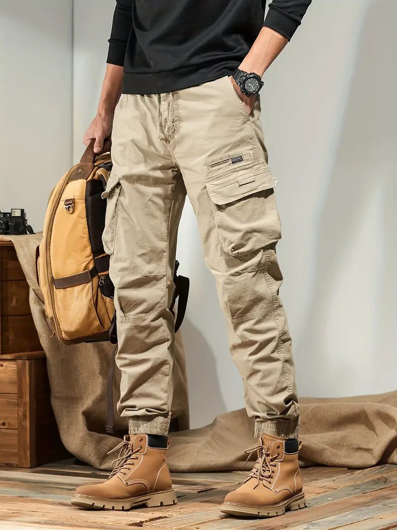 Stevige heren cargobroek met meerdere zakken - casual outdoorbroek