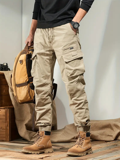 Stevige heren cargobroek met meerdere zakken - casual outdoorbroek