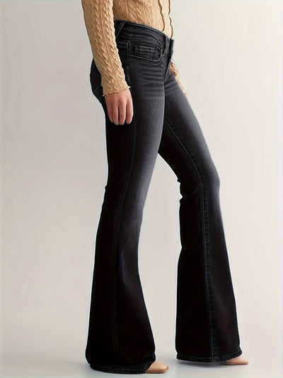 Sophie | Casual flared denim broek met dubbele knoopsluiting