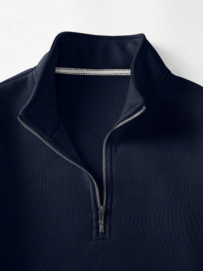 Mees | Casual sweatshirt met lichte stretch en kwart rits