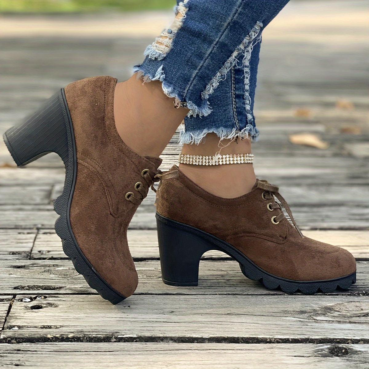 Mara | Effen dames platformschoenen met veters