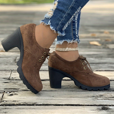 Mara | Effen dames platformschoenen met veters