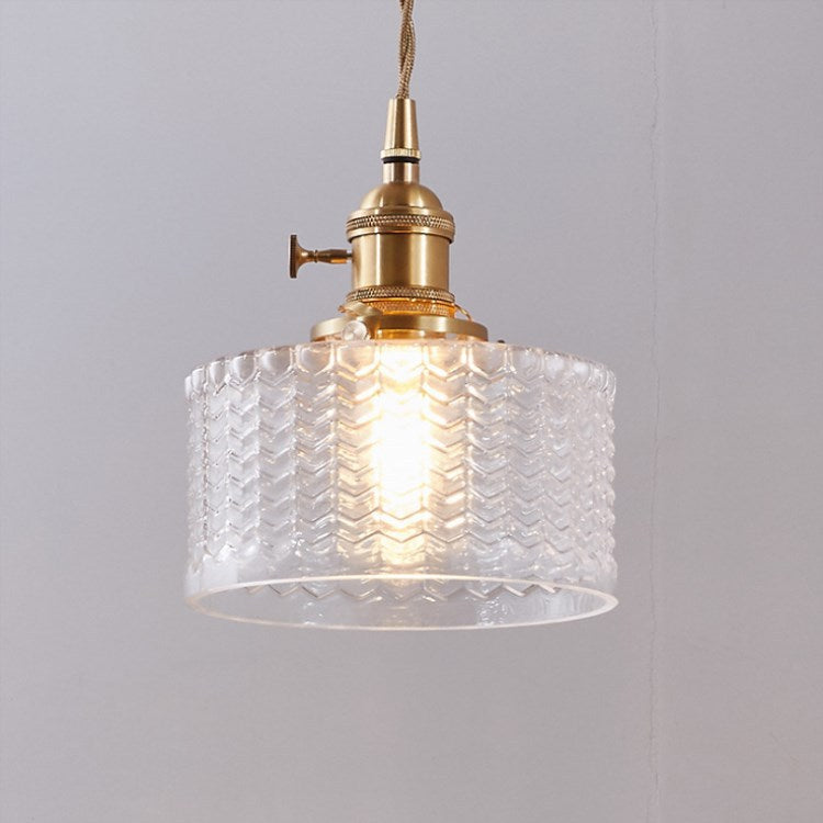 Nivoran - Brass Glass Round Pendant Light LED