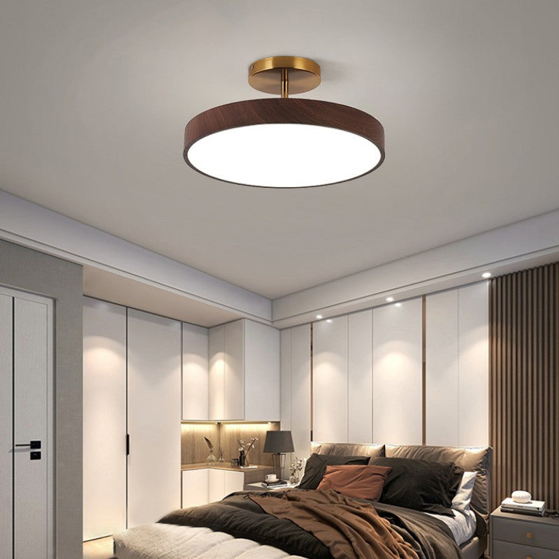 Zenoria – Japanese Wood Round LED Semi Flush Ceiling Light