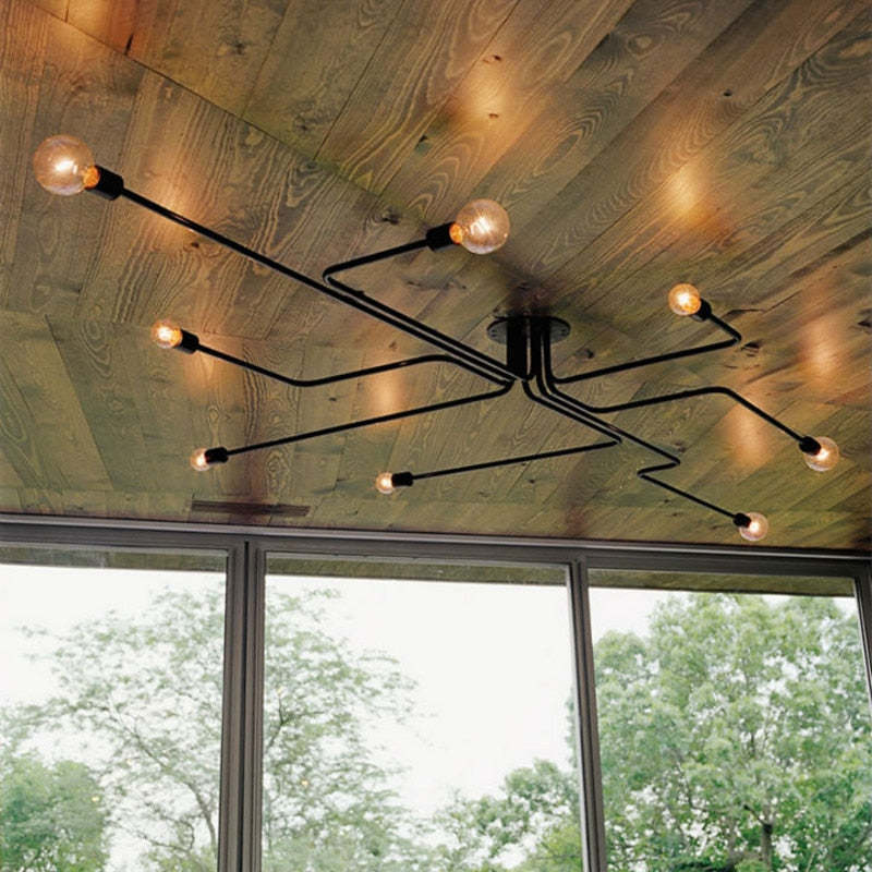 Orvessan - Vintage Industrial Metal Ceiling Lamp 4 6 8 Bulb