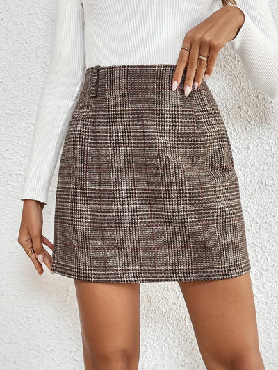 Sophie | Geruite high waist mini rok