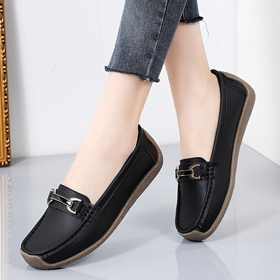 Sanne | Comfortabele platte dames mocassins met gesp
