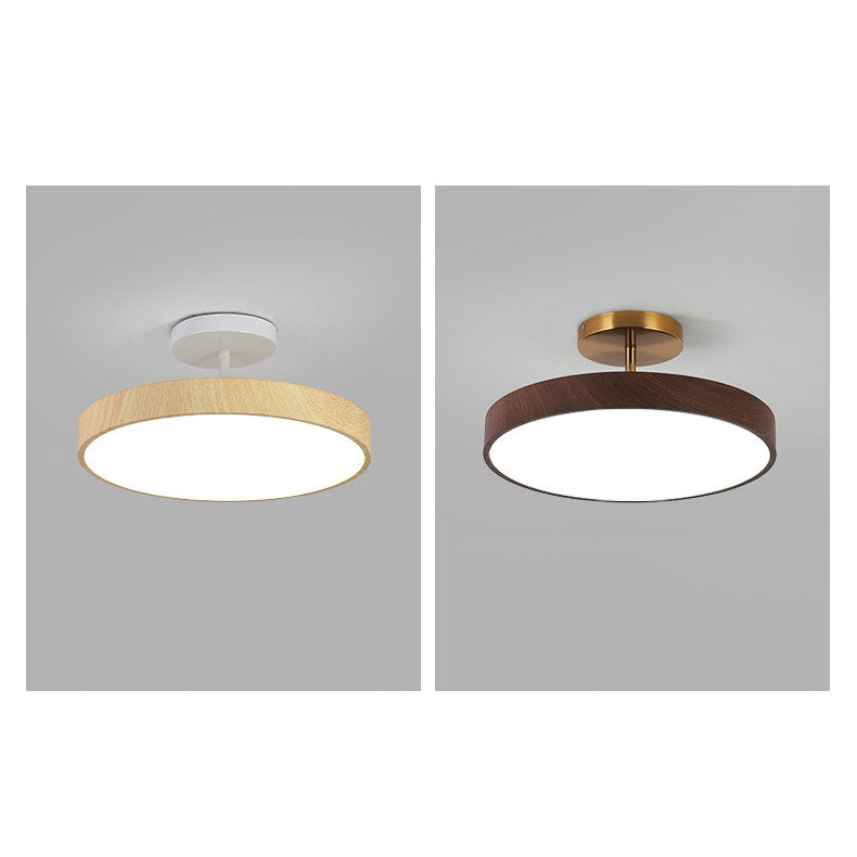 Zenoria – Japanese Wood Round LED Semi Flush Ceiling Light