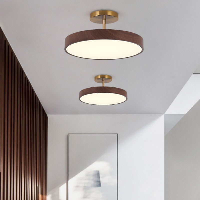 Zenoria – Japanese Wood Round LED Semi Flush Ceiling Light