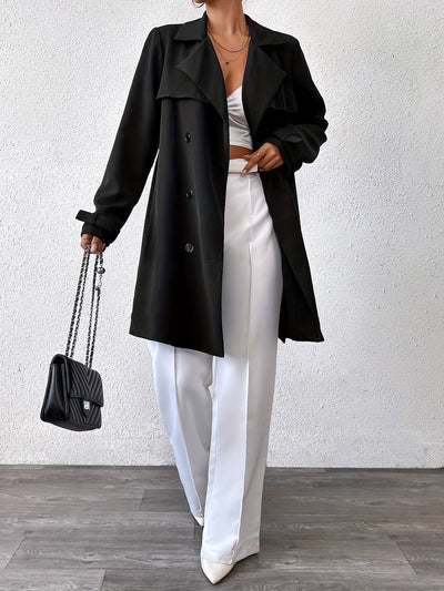 Femke | Double-sided reversible coat with tie belt