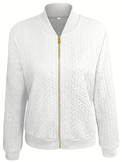 Feline | Casual bomberjack met textuur en ritssluiting