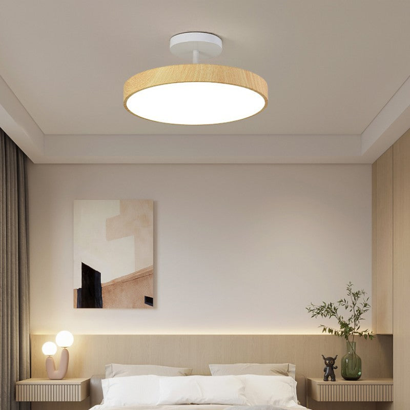 Zenoria – Japanese Wood Round LED Semi Flush Ceiling Light