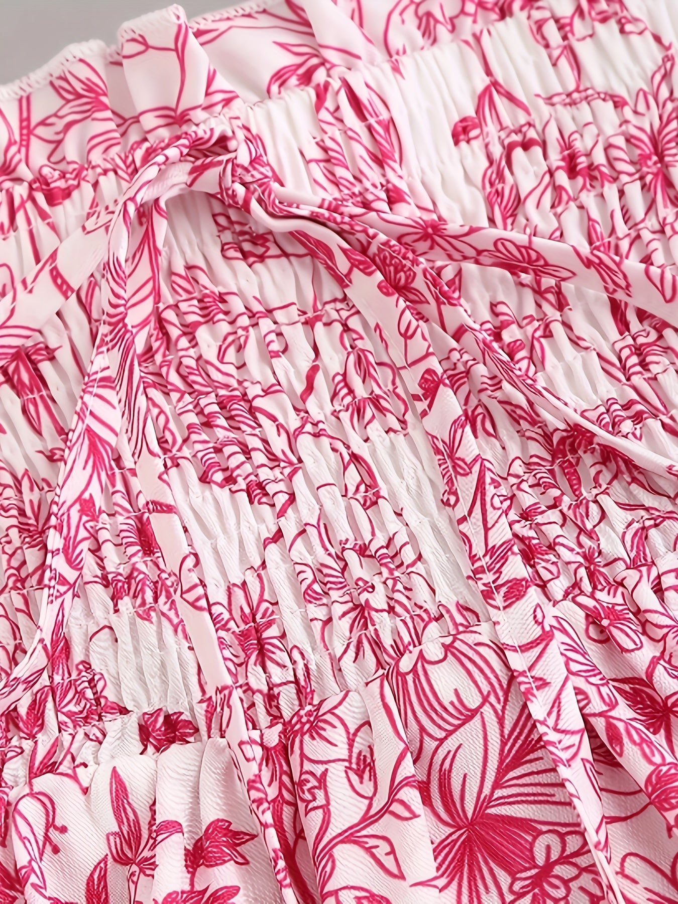 Fleurige hoge taille gelaagde rok