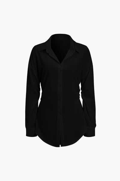 Virginia - Chic Knopen Voorzijde Dames Lange Mouwen Shirt