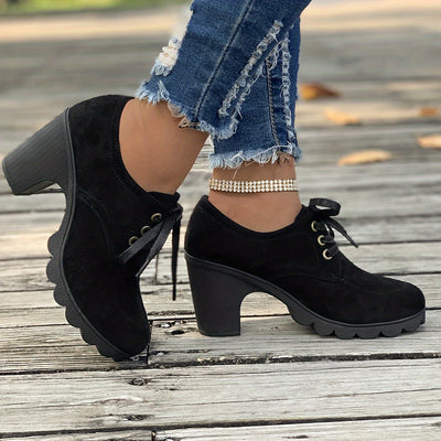 Mara | Effen dames platformschoenen met veters