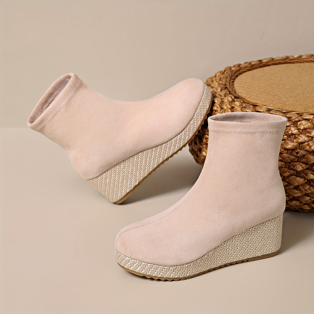 Noa | Comfortabele dames wedge-booties met ronde neus