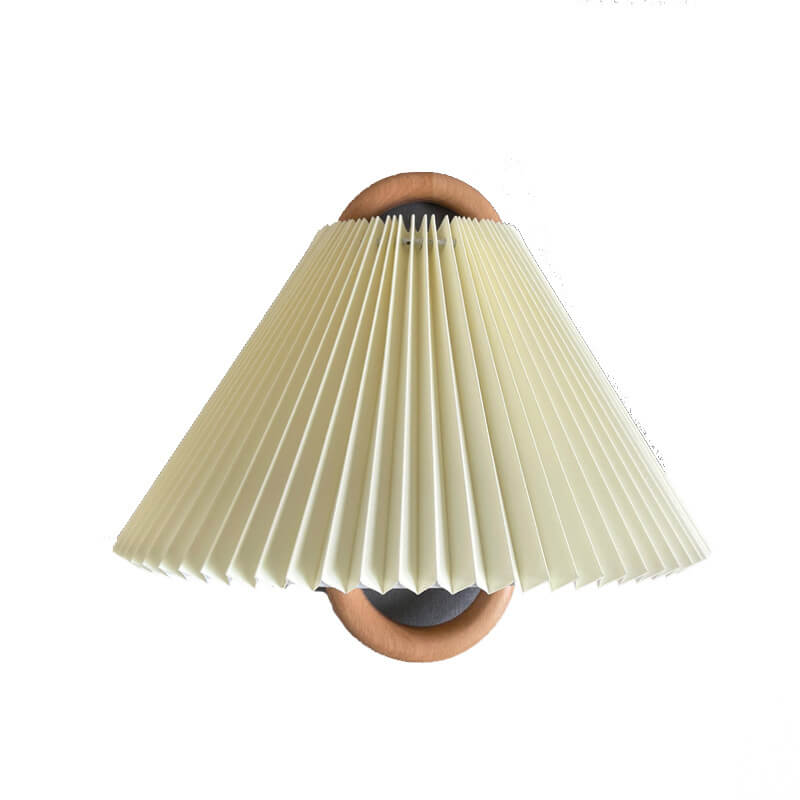 Dormen - Solid Wood Pleated Semi Circle Wall Sconce Lamp