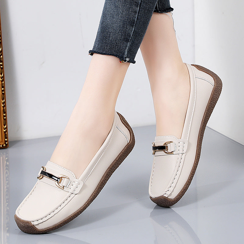 Sanne | Comfortabele platte dames mocassins met gesp