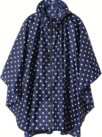 Femke | Lichtgewicht regenponcho-jack met stippenpatroon