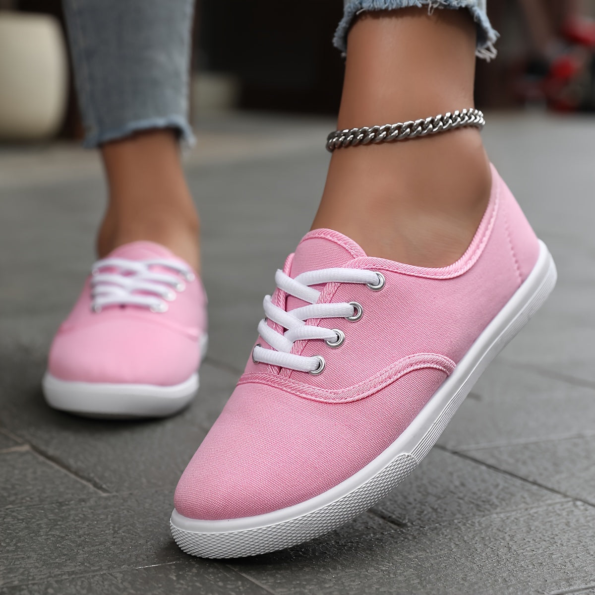 Sophie | Comfortabele lage canvas sneakers in wit