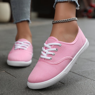Sophie | Comfortabele lage canvas sneakers in wit