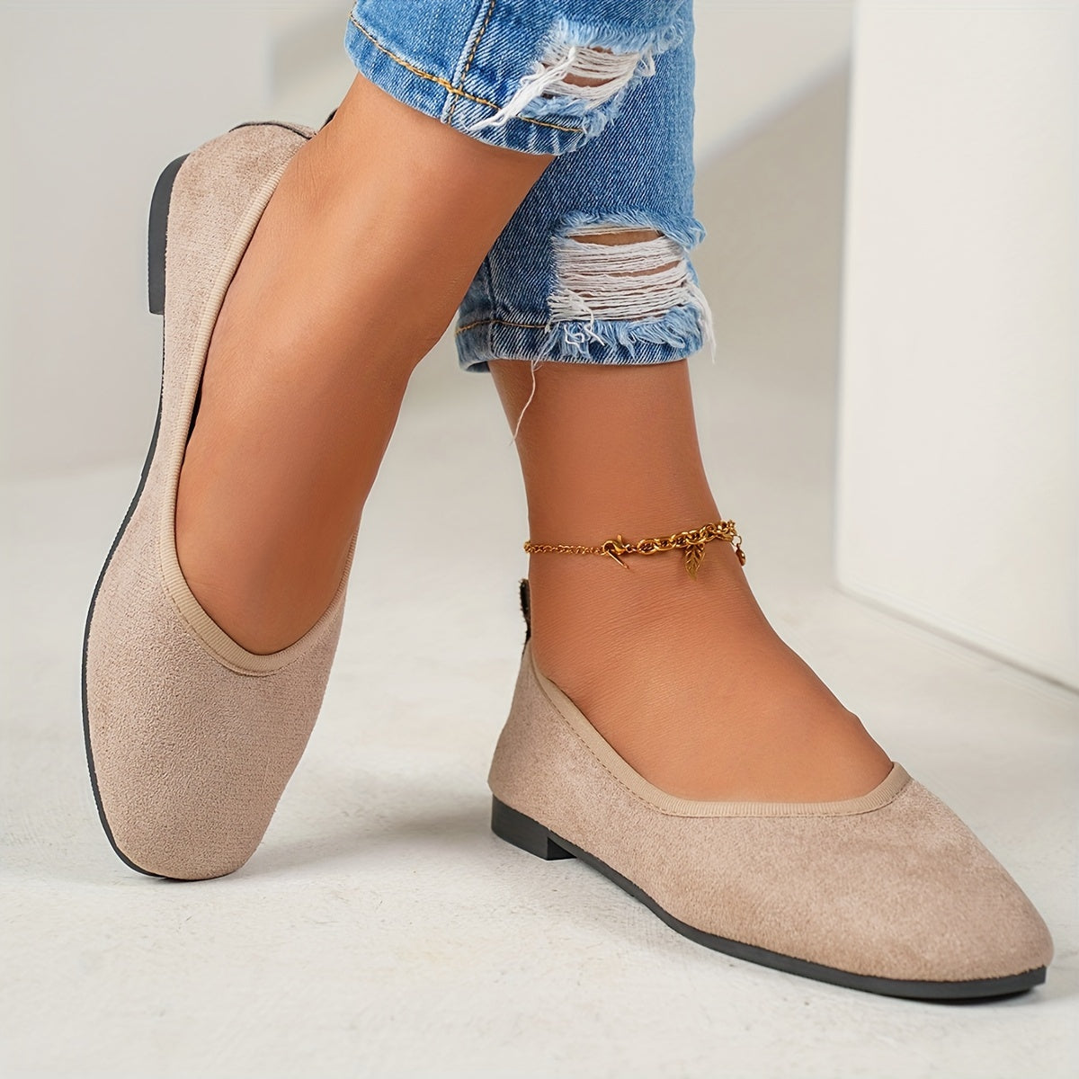 Elena | Elegant velvet ballet flats for women