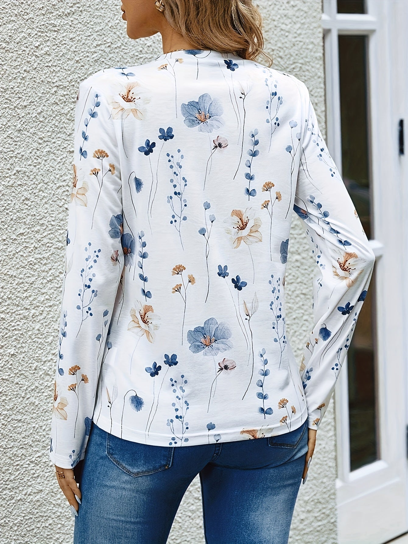 Elise | Floral print long-sleeved T-shirt